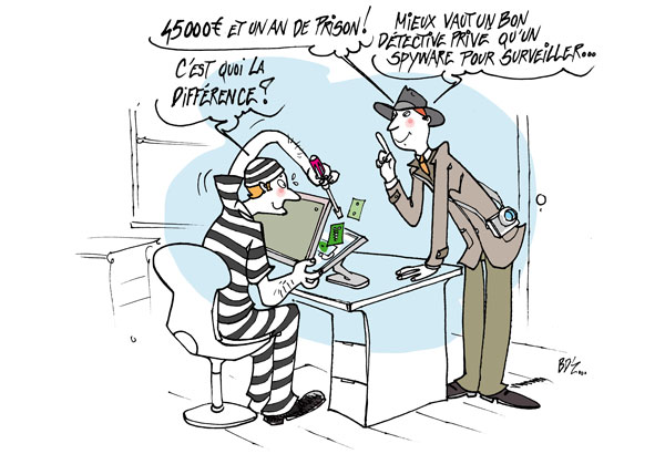 Un prisonnier démonte un ordinateur, le détective déconseille le spyware pour surveiller
